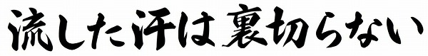 流した汗は裏切らない横
